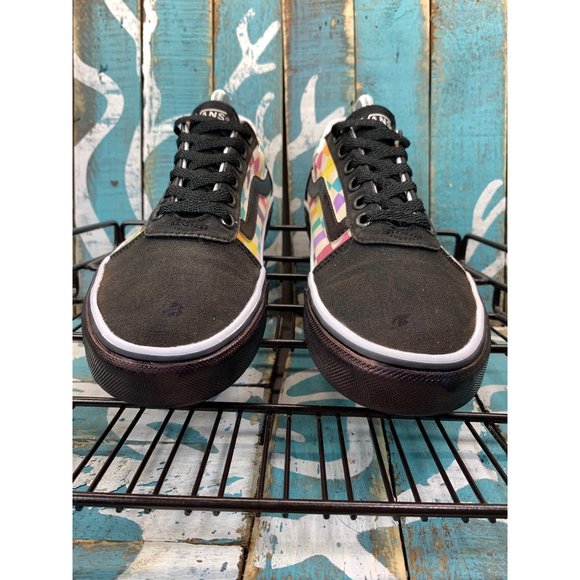 VANS Old Skool Checkered Skate Shoe 500714 Rainbow Multi Color Sz 6.5 Modified - Picture 4 of 10